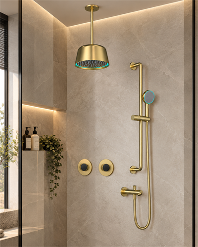 Creavit Retro Ankastre Duş Sistemi Brush Gold (Sarkıt) RCL2000