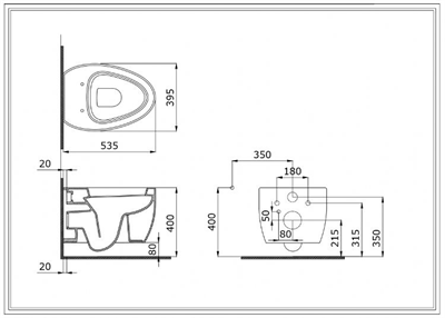 Bocchi Etna Asma Klozet ve Kapak Parlak Bisküvi 1116-014-0128