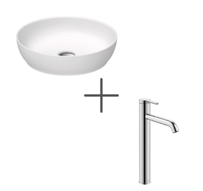Duravit Sivida Oval  Çanak Lavabo 40 cm, Mat Beyaz Ve C.1 Lavabo Bataryası XL