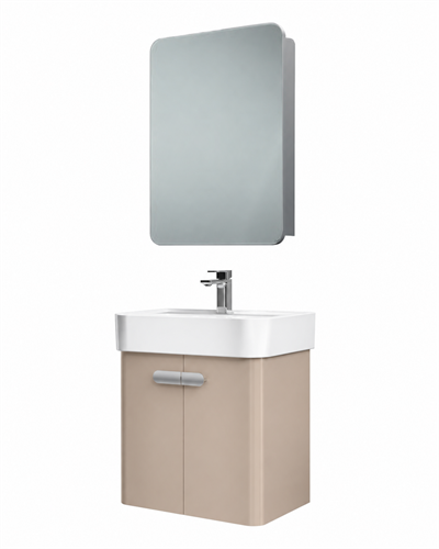 Orka Orbit 55 CM Banyo Dolabı Takımı Parlak Vizon