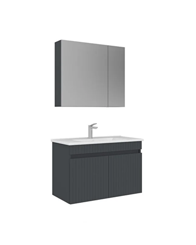 Orka Tivoli 100 cm Banyo Dolabı Takım Mat Antrasit