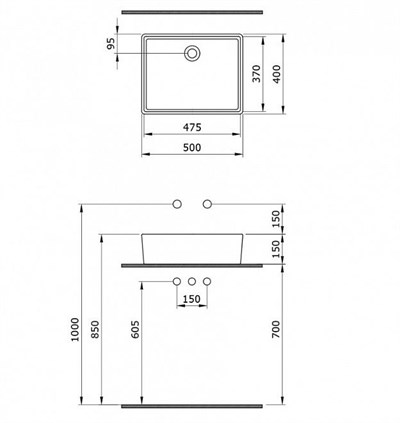Bocchi Milano Çanak Lavabo 50 cm Turuncu 1215-012-0125