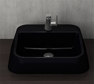 Bocchi Firenze Batarya Banklı Çanak Lavabo Parlak Siyah 1074-005-0126