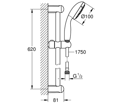 Grohe Tempesta Duş Seti 3 Fonksiyonlu El Duşlu Krom - 27644001