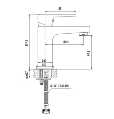 CREAVİT Sharp Mat Siyah Lavabo Bataryası SR1500S