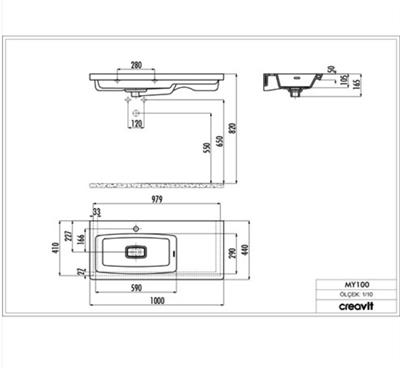 CREAVİT MY100 Memory 100 cm Etajerli Dolap Uyumlu Lavabo