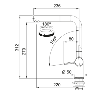 Franke Urban Ubg 611-100 Tek Gözlü Grani̇t Evi̇ye Ve Active Plus Doccia 2.0 Armatür