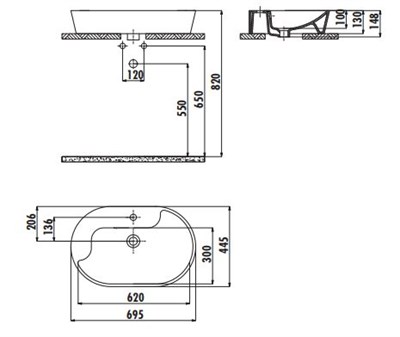Creavit TP172 Set Üstü Lavabo 45X70 cm Beyaz