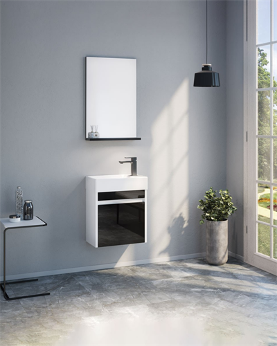 Orka Yedisu 45 CM Banyo Dolabı Takım Siyah