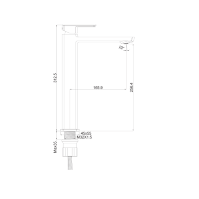 Creavit SP6500 Slope XL Uzun Lavabo Armatürü