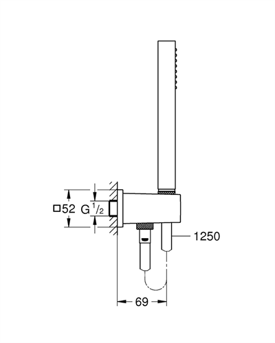 Grohe Su Çıkış Dirsekli El Duş Seti Euphoria Cube Krom