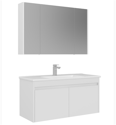 Orka Arno Kapaklı 100 cm Banyo Dolabı Takımı Parlak Beyaz