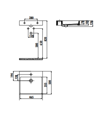 Creavit Next 50x50 cm Setüstü Düz Kare Lavabo NX255