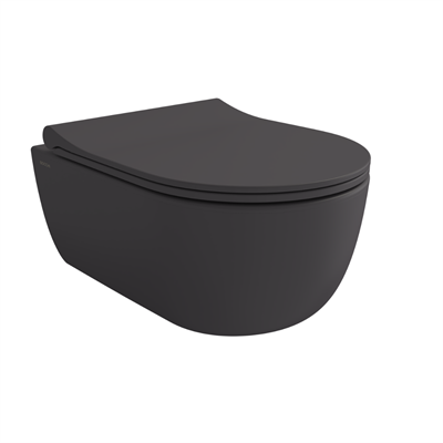 Bocchi V-tondo Rimless Kısa Asma Klozet+ Pure S Klozet Kapağı. Mat Antrasit 1417-020-0128