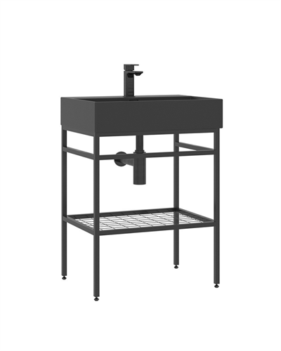 Orka Capetown 60 CM Banyo Alt + Lavabo Siyah