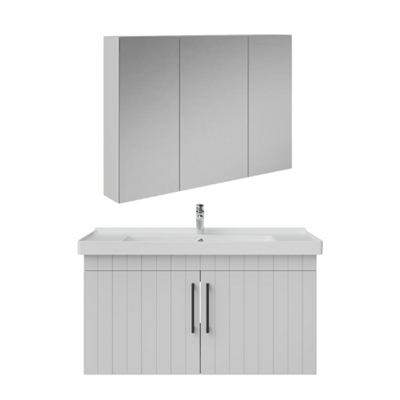 Creavit D20 Kapaklı Lavabo Dolabı Dolaplı Ayna Takımı Beyaz Lake 100 cm