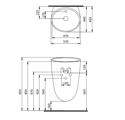 Bocchi Venezia Asma Monoblok Lavabo Mandali Sarısı 1083-021-0126
