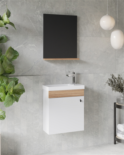 Creavit Elmas 45 Cm Banyo Dolabı Takımı Beyaz 