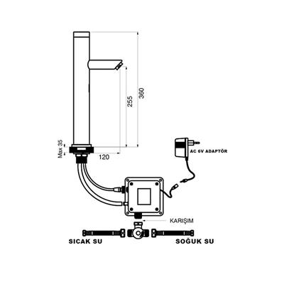 NEWARC NEWART ÇANAK TİPİ FOTOSELLİ LAVABO BATARYASI