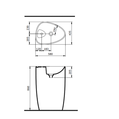 BOCCHİ 1337-020-0126 Etna Monoblok Lavabo Batarya Banklı Antrasit