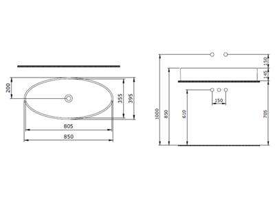 Bocchi 1014-002-0125 Vessel Elips Çanak Lavabo 85 cm Mat Beyaz