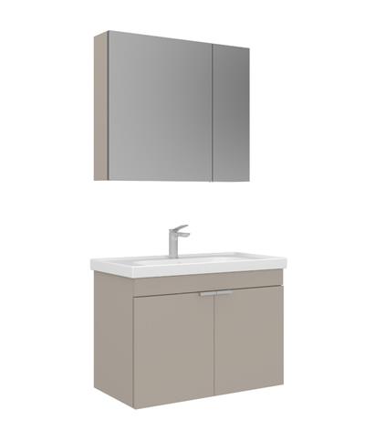Orka Desna 80 cm Takım Ayna Dolaplı Bej