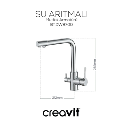CREAVİT DW8700 Su arıtma Çıkışlı Mutfak Armatürü - HBV00001CELLR