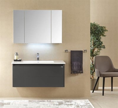 Orka Likya 80 CM Banyo Dolabı Takımı Mat Antrasit