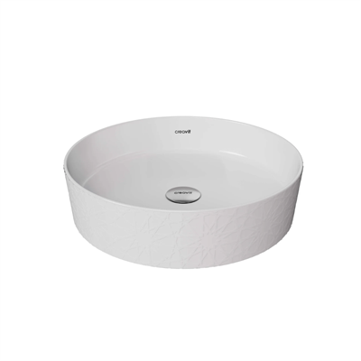 Creavit LP140 Loop Yuvarlak Çanak Lavabo Ø40 cm Selçuklu Rölyef Uygulamalı