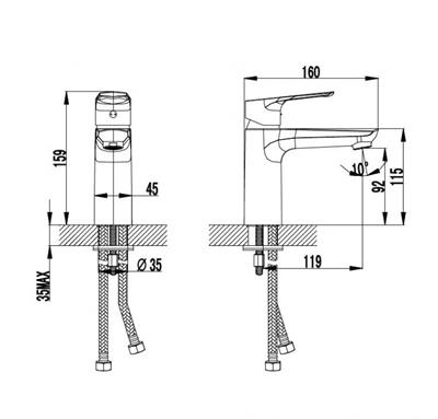 Creavit Solo Lavabo Bataryası SO1500