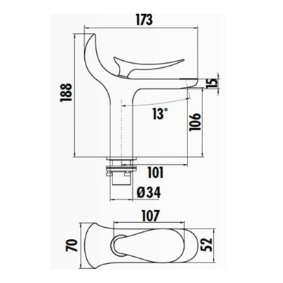 Creavit FG1501  Foglia Lavabo Armatürü