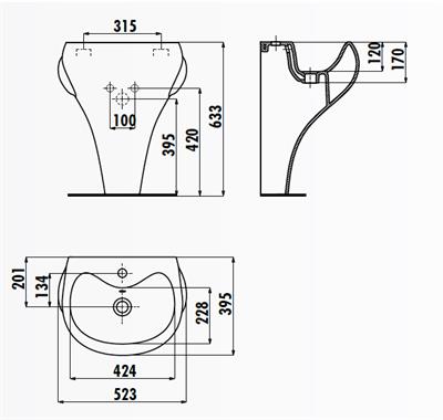 CREAVİT DC052 DUCKY ÇOCUK  LAVABO