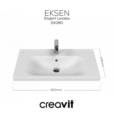 Creavit EK080 Eksen Etajerli Lavabo 80 cm