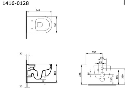 BOCCHİ 1416-006-0128 V-TONDO RIMLESS KLOZET VE KAPAK M GRİ