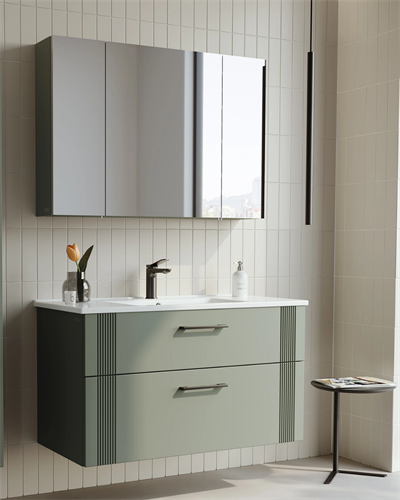 Orka Bari 100 cm Banyo Dolabı Takımı Mat Yeşil