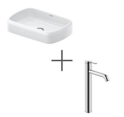 Duravit Qatego Stretch 60 cm Çanak Lavabo Ve C.1 Lavabo Bataryası XL