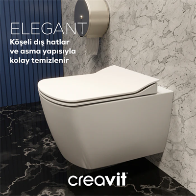 Creavit EG321 Elegant Rim-Off Kanalsız Asma Klozet Kapak Hariç