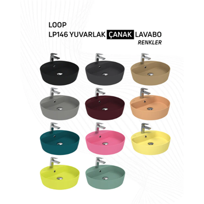 Creavit LP146 Loop 45cm Masa Üstü Çanak Lavabo Mat Antrasit