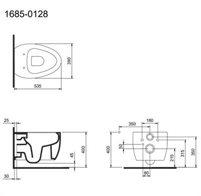 BOCCHİ Etna Rimless Kanalsız Parlak Beyaz asma klozet 1685-001-0128