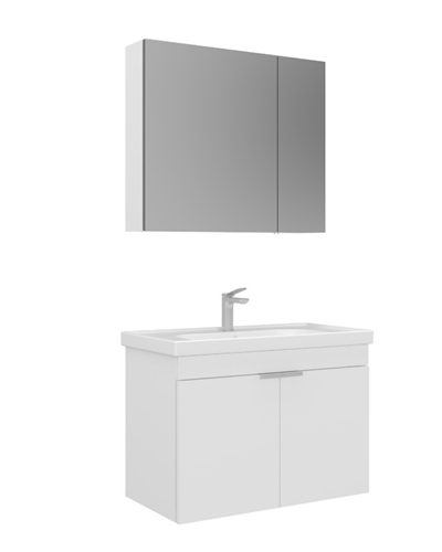 Orka Desna 90 cm Ayna Dolaplı Banyo Dolabı Takımı Beyaz
