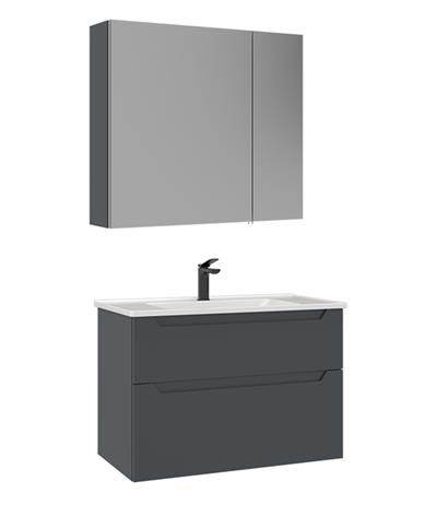 ORKA Messina 85 cm Banyo Dolap Takımı Mat Antrasit