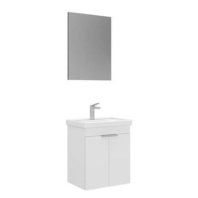 Orka Desna 50 cm Asma Banyo Dolabı Set, Düz Ayna