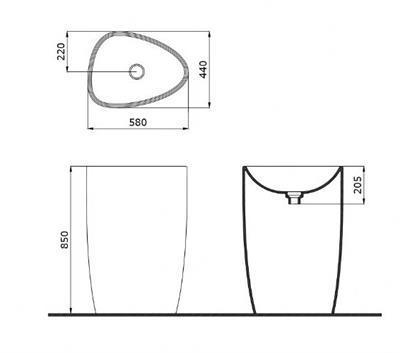 Bocchi 1075-014-0125 Etna Monoblok Lavabo Bisküvi