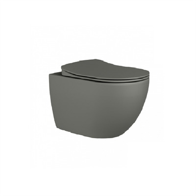 Creavit FE322 Free Rim-Off Asma Klozet ve Yavaş Kapanan Klozet Kapağı-Cool Grey- Mat Gri