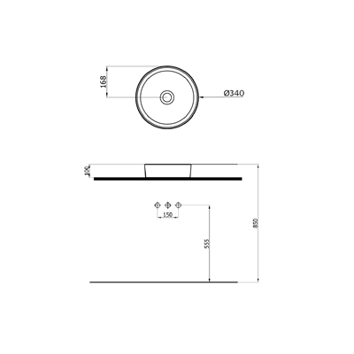 Newarc Mittes Tezgah Üstü Lavabo Beyaz 