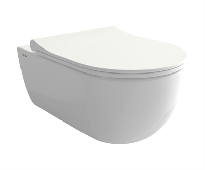 Bocchi 1416-001-0128 V-Tondo Rimless Asma Klozet Ve Kapak Parlak Beyaz 