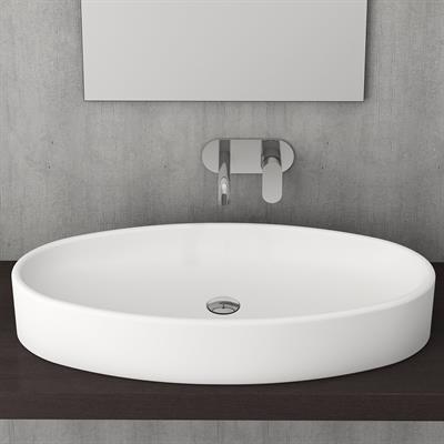Bocchi 1014-002-0125 Vessel Elips Çanak Lavabo 85 cm Mat Beyaz