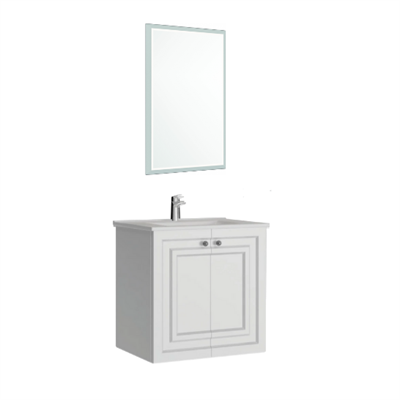 Creavit Kayra Mat Beyaz Lavabo Dolabı Takımı Dolaplı 60 cm