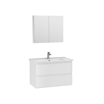Creavit Alinda Lavabo Dolaplı Ve Aynalı Dolap Takımı Beyaz 60 cm