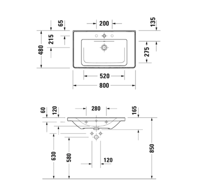 Duravit 2367800000 D-Neo Etajerli Lavabo 80 cm